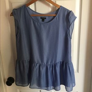 blue peplum top
